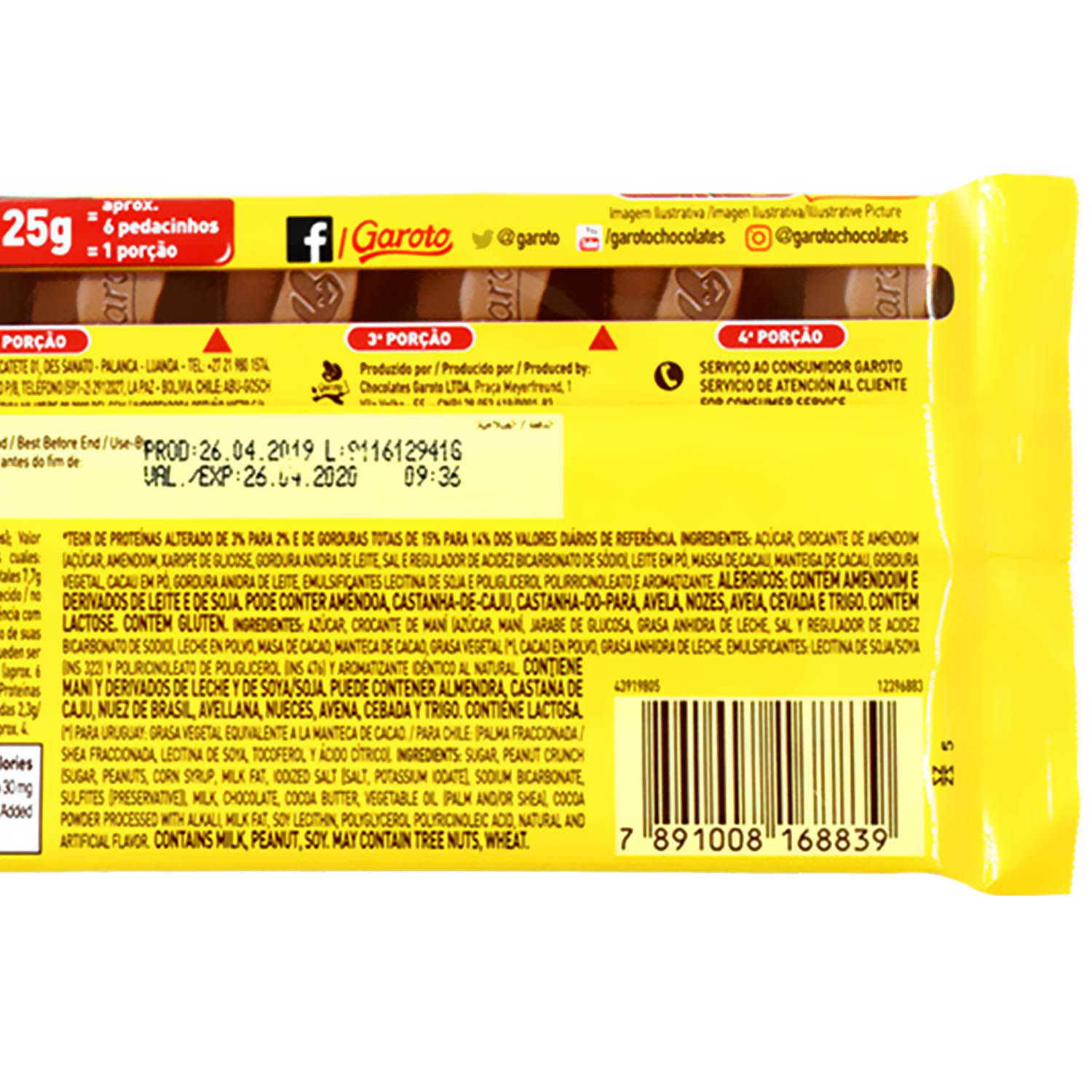 Chocolate Crocante Garoto 90 G