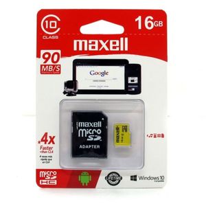 Micro Sd Maxell 16gb Clase 10 Con Adaptador