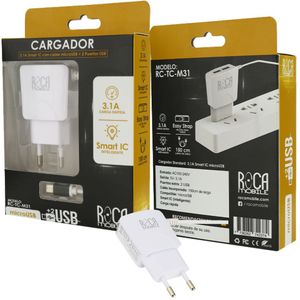 Cargador Inteligente Roca 3.1a Micro Usb 2 Puertos M31