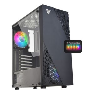 Gabinete Gamer Fantech CG-76 Vidrio Templado + 4 Fan Rgb