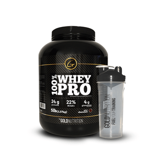 Proteina + Vaso - 100% Whey Pro 5 Lb + Shaker Gold Nutrition
