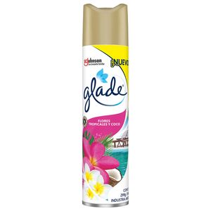 Desodorante De Ambiente Glade Aerosol De 360 Cc. Flores Tropicales Y Coco