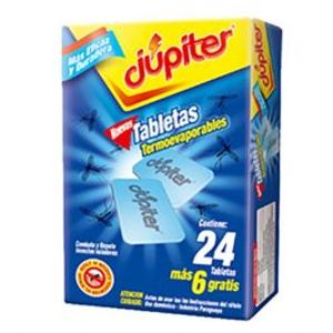 Tabletas Jupiter Termoevaporables X 24 Unidades + 6 Gratis