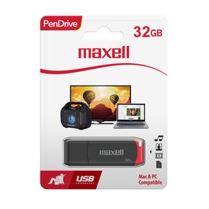 Pendrive USB 32Gb Maxell Usb 2.0 Black+red