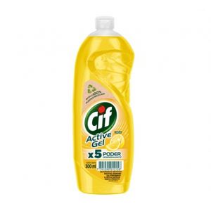 Lavavajilla Cif Gel Activo Limon De 300 Ml.