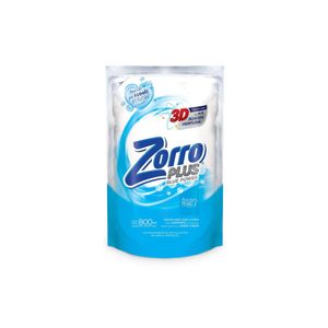 Jabon Liquido Ropa Zorro Plus 800 ML Doypack Blue Power