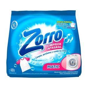 Jabon En Polvo Matic Zorro Plus 3d De 400 Gr. Clasico