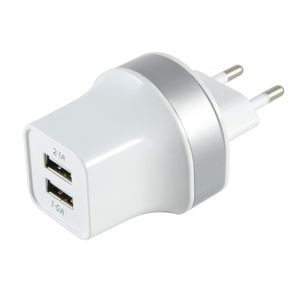 Cargador Cliptec 397 Usb 2.1a dual pared Blanco