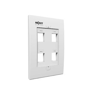 Placa de pared para 4 modulos RJ45 Nexxt AW160NXT04 Blanco