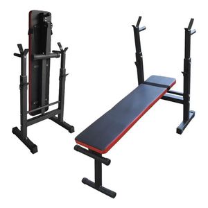 Banco Pecho Con Soporte Para Barras Plegable Crazy Fitness