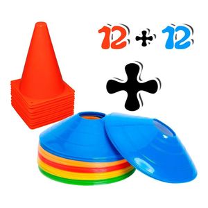 Set 12 Conos +12 Platos Tortuga Entrenamiento Deporte Futbol