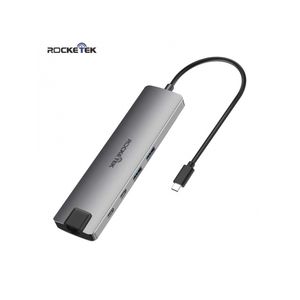 Adaptador Rocketek 8 en 1 USB Tipo-C HDMI/USB 3.0