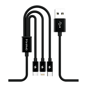 Cable De Datos 3 En 1 Lightning Usb-c Y Micro Usb Marvo