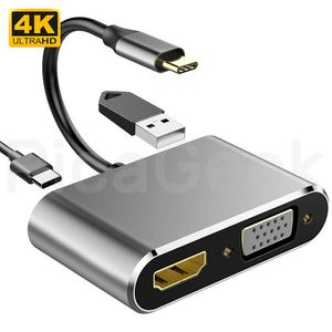 Adaptador Hub Usb C A Vga Hdmi 4k Usb 3.0 Usb-c Pc Macbook