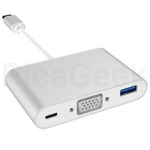 Adaptador Hub Usb C A Vga Usb 3.0 Usb-c Apple Macbook Pc
