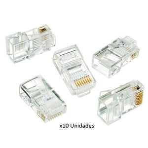 Fichas Conector Rj45 Cat5e Para Cables De Red - Bolsa X10
