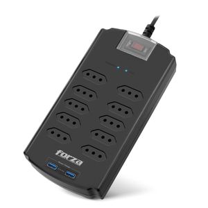Alargue Regulador Y Proteccion Voltaje Forza 10 Tomas + Usb