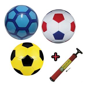 Pelota De Fútbol N° 5 Cuero Sintético Con Inflador Regalo