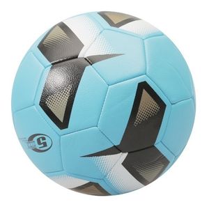 Pelota De Fútbol N° 5 Cocida Cuero Sintético Celeste