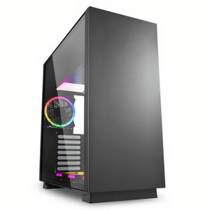 Gabinete ARGB Sharkoon Pure Steel, Liso, Vidrio Temp. Negro