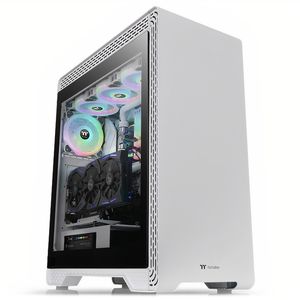 Gabinete Gamer Thermaltake S500 TG Vidrio Templado, Blanco