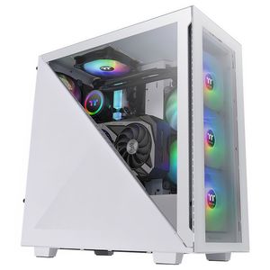 Gabinete Tt Divider 300 TG ARGB 4 Vent. Vidrio Temp. Blanco