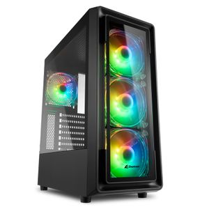 Gabinete Gamer Sharkoon TK4 Atx, 4 Vent. Argb, Vidrio Temp.