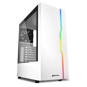 Gabinete Sharkoon Rgb Slider, Vidrio Templado, Blanco, Argb