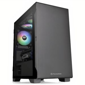 Gabinete Micro Thermaltake S100 TG Vidrio Templado, Negro