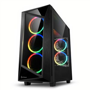 Gabinete Gamer Sharkoon Rev200 Negro Con 5 Ventiladores ARGB