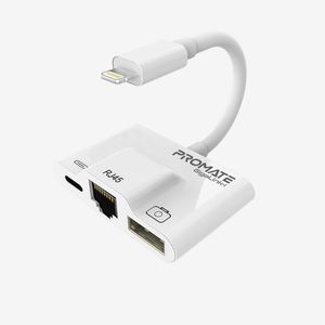 Adaptador Lightning A Rj45 Usb Y Light Otg 100mbps Backup