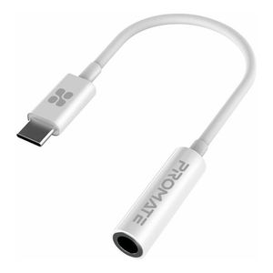 Adaptador Usb-c A 3,5mm Auxiliar 12cm P/ Celu Blanco Backup