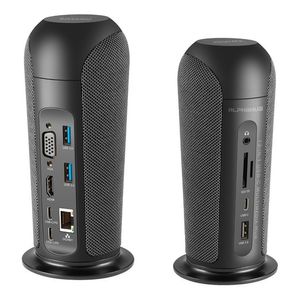 Hub Usb-c 13en1 C/ Parlante Usb-c Hdmi Vga Lan Sd Aux Backup