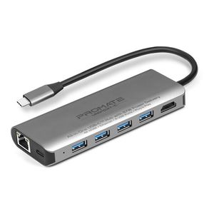 Hub Usb-c 87w Pd Hdmi Lan 4 Usb 3.0 Promate Uniport-c Backup
