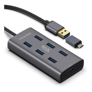 Hub Usb 3.0 Con Adapt Usb-c 7 Puertos Usb 3.0 Ezhub-7 Backup