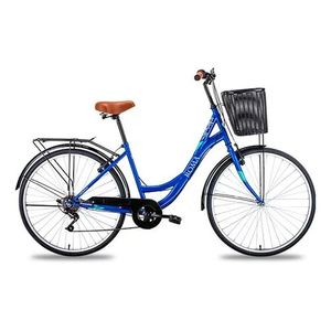 BICICLETA ROMA DONNA AZUL/CYAN CON CANASTO