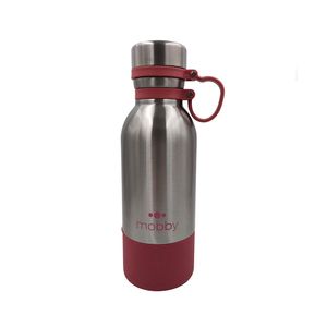Botella A.inox 500ml D/pared Silicona Fucsia Mobby