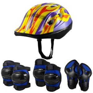 Casco Con Rodilleras Y Coderas De Protección Infantil