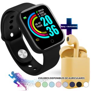 Reloj Inteligente D20 Smartwatch Fitness + Auriculares I12 - Otec