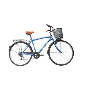 Bicicleta Paseo Masculina Roma Uomo City R26 6v Color Azul Con Pie De Apoyo