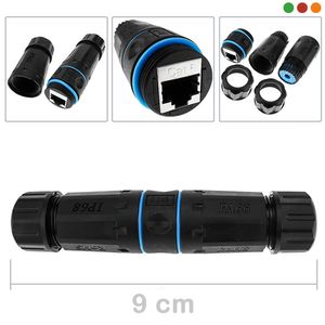 Conector / Ficha RJ45 Hembra / Hembra IP68 Cat 6 / Estanco