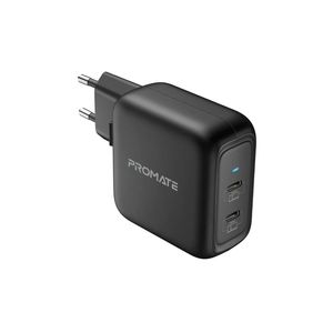 CARGADOR PARED DUAL USB-C 90W PROMATE GANPORT-90PD.EU-BK