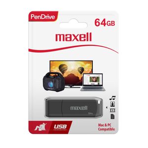 Pendrive USB Maxell Usbpd-64 64gb Usb 2.0 Black