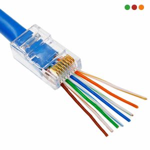 Conector Ficha RJ45 Cat6 Anbyte Pass Through Bolsa x100