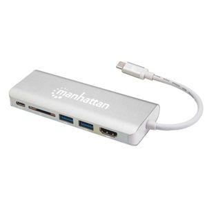 Hub USB C - Docking 2 USB  Hdmi RJ45  SD Card - Manhattan
