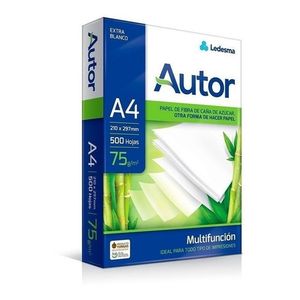 Resma 500 Hojas Papel A4 75 Gramos Autor - Backupuy