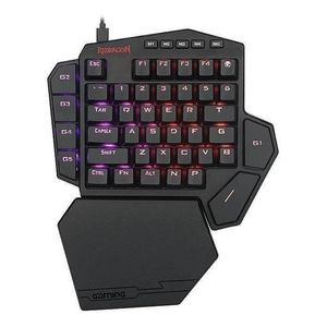 Teclado De Una Mano Gamer Redragon Diti K585rgb Outemu Blue Color Negro Con Luz Rgb