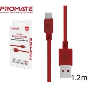 Promate microcord-1 cable micro usb 1,2 m rojo