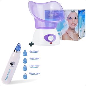 Combo Vaporizador Sauna Facial + Limpiador Removedor Puntos Negros