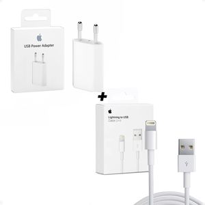 Combo Ficha Cargador Iphone 5v Más Cable Usb a Lightning 2 M